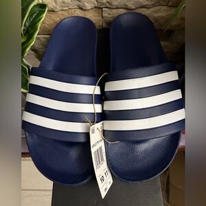 NWT Adidas Adilette Aqua navy blue slides